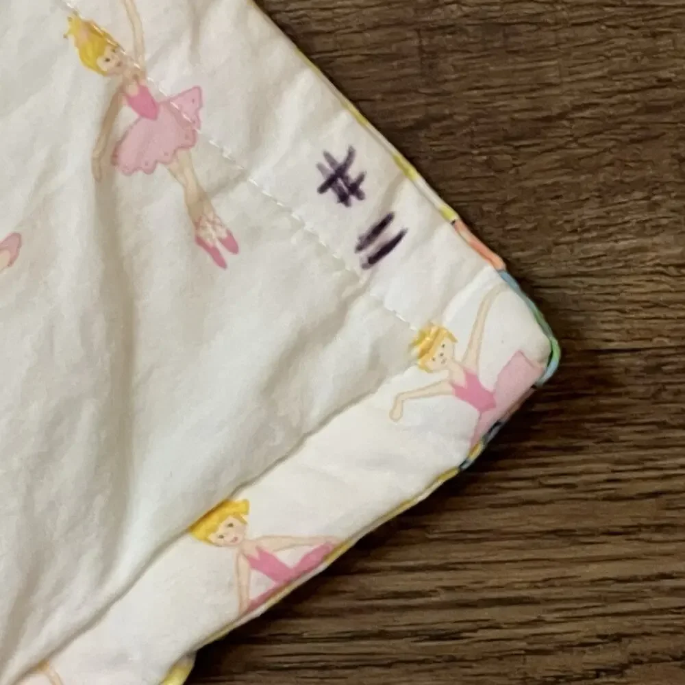 Vtg Homemade Infant Baby Quilt Crib Blanket Animals Yellow Pink Gingham 32x42